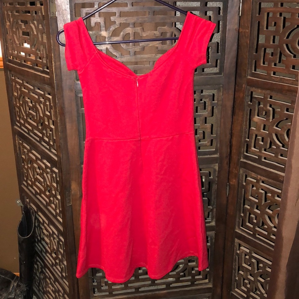 Women’s Off The Shoulder Red Dress Cocktail Party - Picture 2 of 4